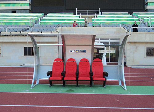 Полный комплект оборудования для судей и команд производства компании "Euroseating" на стадионе им. Т.Бахрамова